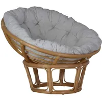 MiaMöbel Sessel Papasan Rattan 80 x 65 x 80 cm Honig