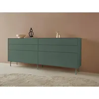LeGer Home by Lena Gercke Sideboard »Essentials«, (2 St.), Breite: 224cm, MDF lackiert, Push-to-open-Funktion, grün