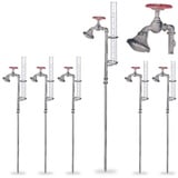 relaxdays Gartenstecker 6 x Regenmesser Wasserhahn grau|rot