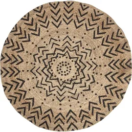 ATMOSPHERA CREATEUR D'INTERIEUR Atmosphera - Teppich, rund, Jute, ethnisch, mit zwei Motiven zur Auswahl, Ø 1200 mm