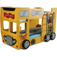 Gelbes Kinderbett Großes Autobett Doppelstockbett Luxus Designer Möbel - Gelb