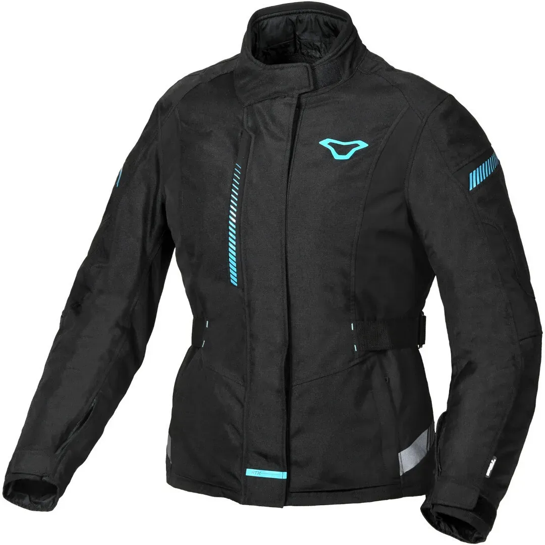 Macna Nivala wasserdichte Damen Motorrad Textiljacke, schwarz-blau, Größe XL