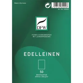 Dresdner-Feinpapier GmbH Briefkarte Edelleinen - A6 hoch, 50 Stück