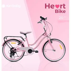 SUN BABY Mädchen fahrrad 20 Zoll mit SHIMANO 6-Gang Heart Bike Puderrosa - Rosa