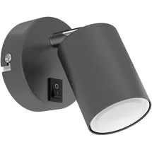 ledscom.de Wandspot WAIKA, einflammig, mit Schalter, GU10, anthrazit matt, inkl. 630lm LED GU10 Lampe, weiß