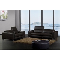 JVmoebel Sofa Set Ledersofa Couch Wohnlandschaft 3+1+1 Sitzer Design Modern Sofa, Made in Europe braun