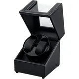 Mcbazel Uhrenbeweger 2 Uhren, Watch Winder für Herren und Damen USB-C Aufladung Uhrenbeweger Automatik TPD 970-2430 Zwei Wickelschwingmodi für Automatikuhren PU Leder - Schwarz