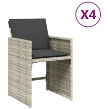 vidaXL Gartenstuhl mit Kissen 53 x 68 x 28 cm hellgrau 4 St.
