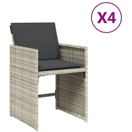 vidaXL Gartenstuhl mit Kissen 53 x 68 x 28 cm hellgrau 4 St.