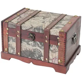 HMF Schatztruhe Schatzkiste Holztruhe 29 x 20 x 17 cm Klein, Amerika