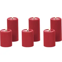 Beliani LED Kerzen 6er Set 10 x 16 cm rot