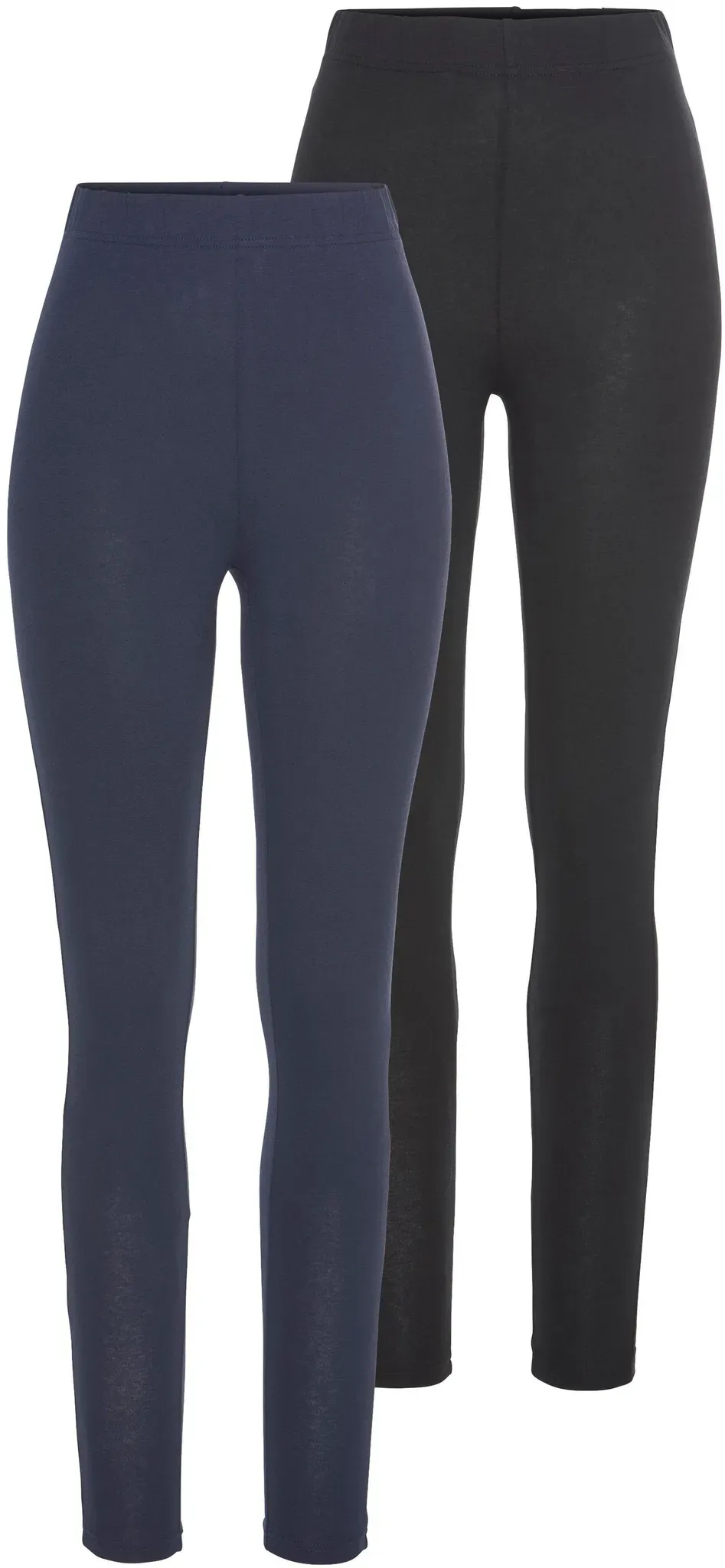 Leggings BOYSEN'S, Damen, Gr. 38 (S), N-Gr, blau (marine, schwarz), Jersey, Obermaterial: 95% Baumwolle, 5% Elasthan, unifarben, Basic, sehr figurbetont knöchellang, Hosen Leggings, mit Baumwolle NEUE FARBE