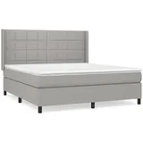 vidaXL Boxspringbett mit Matratze Hellgrau 180x200 cm Stoff1377344