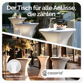 CASARIA Stehtisch Ø 60 x 110 cm weiß klappbar