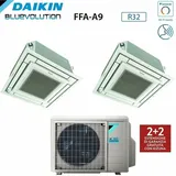 Daikin - Bluevolution Inverter-Dual-Split-Kassetten-Klimagerät ffa-a 9+12 mit 2MXM50A R-32 Wi-Fi Optional Mit weißem Grill Inklusive 9000+12000