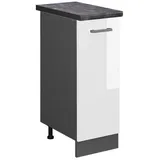 Vicco Apothekerschrank R-Line, 30 cm , AP Anthrazit, Weiß Hochglanz, Holzwerkstoff, Rechteckig, 30x81.6x60 Küchen, Küchenmöbel, Küchenschränke, Apothekerschränke
