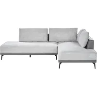 Ecksofa Stoff grau linksseitig modular MYKEN