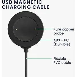 kwmobile USB Kabel Charger kompatibel mit Honor Watch 4 (TMA-L19) / Watch 5 (STL-L19) Ladekabel / Watch Ersatzkabel - Schwarz