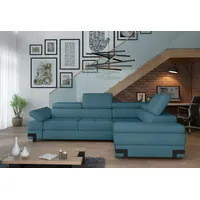 99rooms Riola Ecksofa Velours Jasmine Türkis Rechts