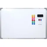 Mendler Whiteboard HWC-C84, Magnettafel Memoboard Pinnwand, inkl. Zubehör ~ 90x60cm