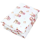 TupTam Kinder Gemusterte Bettdecken Set Ganzjahresdecke Bettdecke Kopfkissen Flachkissen 2tlg., Farbe: Kaninchen/Rosa, Größe: 135x100 cm