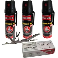 3 (DREI) Dosen Tierabwehrspray KO Jet mit je 50 ml + gratis 1 Multitool Key Tool 6 in 1 fürs Schlüsselbund