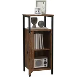 Homcom Beistelltisch, Couchtisch im industriell Design, Kaffeetisch Braun