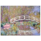 ARTland Leinwandbild »Brücke in Monets Garten«, Gewässer, (1 St.), in vielen Größen & blau