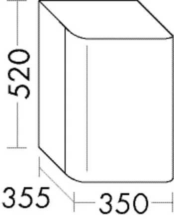 Burgbad Halbhoher Schrank b:me Matt 520x350x355 Trend-/RAL-Farbe Matt, UHFK035LF5989 UHFK035LF5989