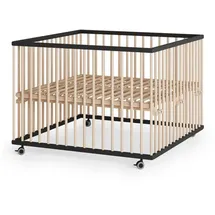 Sämann Laufgitter, mit Lattenrost – Schlupfsprossen - schwarz/natur - Premium | Gr.: 100x100 cm,