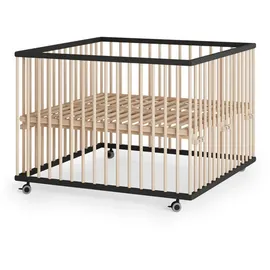 Sämann Laufgitter, mit Lattenrost – Schlupfsprossen - schwarz/natur - Premium | Gr.: 100x100 cm,