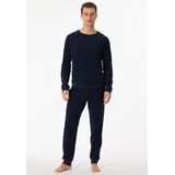 SCHIESSER Schlafanzug »"Warming Nightwear"«, (2 tlg.), in Frottee-Qualität, mit Seitentaschen, Gr. 54, nachtblau, , 76771812-54