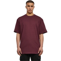 URBAN CLASSICS Herren T-Shirt Tall Tee, Oversized T-Shirt für Männer, Baumwolle, gerippter Rundhals, redwine, XL