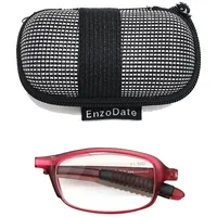 EnzoDate Mini Falten gefaltet mit Flexibilität, + 1,0 bis + 3,5 lesen Gläser Männer Frauen Brillen Presbyopie optische Pocket Reader - +2.0 Dioptrien