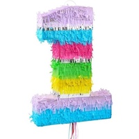 Pinata Zahl 1 pastell bunt 1. Geburtstag Party Spiel Dekoration Deko Kindergeburtstag