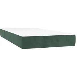 vidaXL Boxspringbett mit Matratze & LED Dunkelgrün 90x190 cm Samt