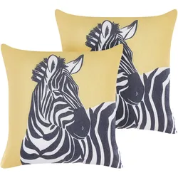 Dekokissen 2er Set MANKETTI 45 x 45 cm Gelb Tiermuster