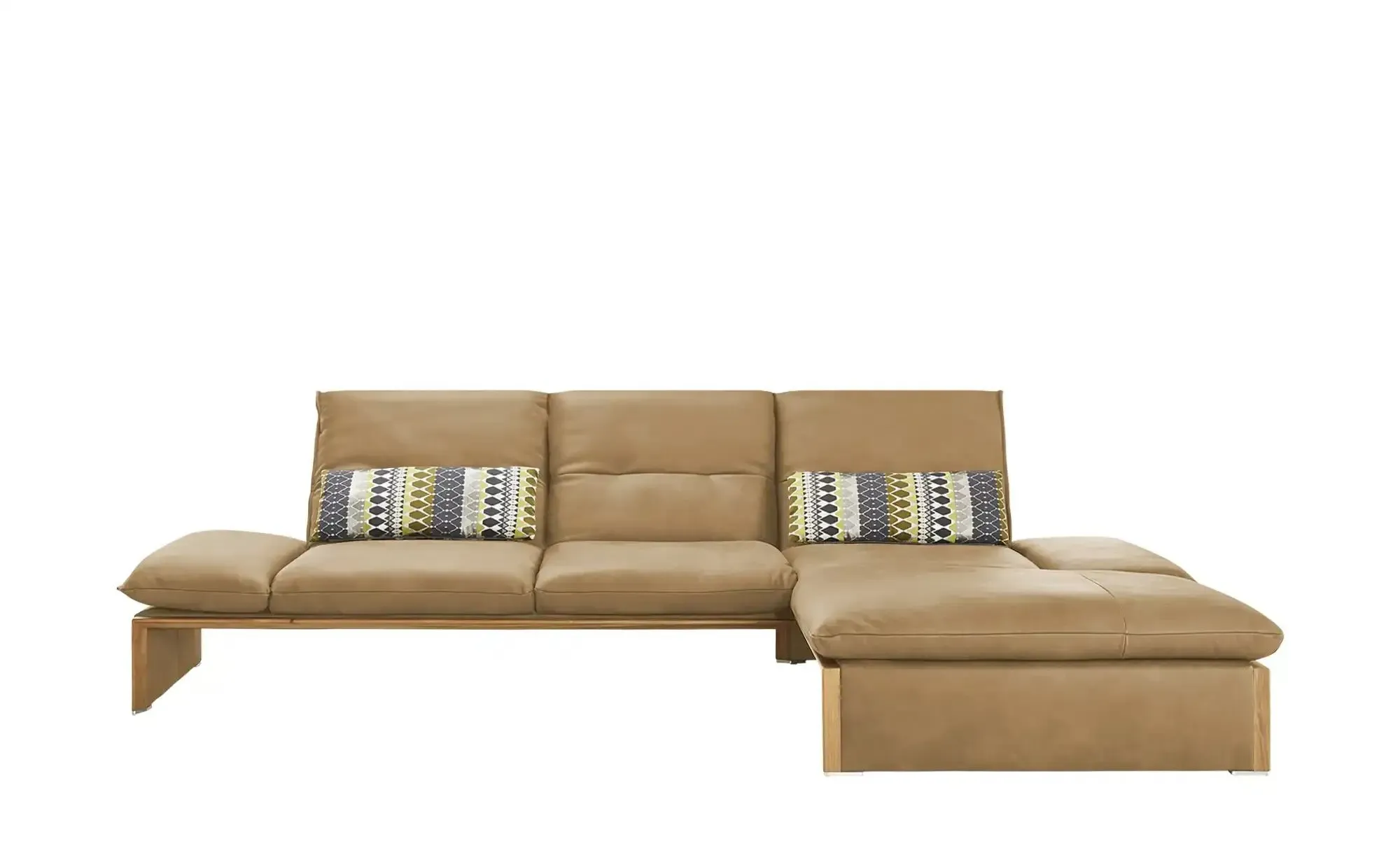 KOINOR Leder-Ecksofa mit Massivholzrahmen aus Wildeiche Humfrey , braun , Maße (cm): B: 314 H: 93 T: 159.0