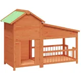 vidaXL Hundehütte Braun 143x60,5x109 cm Massivholz Kiefer
