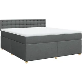 vidaXL Boxspringbett mit Matratze Dunkelgrau 180x200 cm Stoff