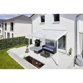 Gutta Terrassendach Premium 410 x 306 cm weiß / Polycarbonat opal weiß