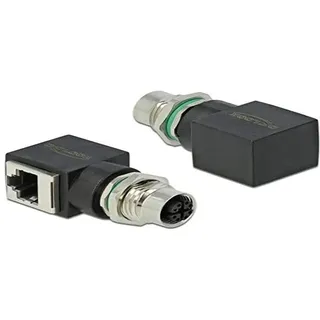 DeLock Netzwerkadapter M12 8 Pin X-kodiert Buchse zu RJ45