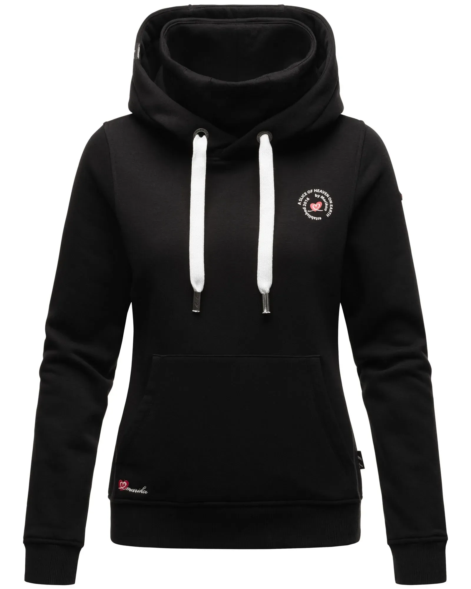 Kapuzenpullover MARIKOO "Chihiroo", Damen, Gr. S, schwarz, Obermaterial: 80% Baumwolle, 20% Polyester, Futter&Wattierung: 100% Polyester, Pullover, Kapuzenpullover mit warmem Innenkragen