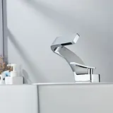 Moderner Wasserfall-Waschtischarmatur für Badezimmer, Einhebel-Mischbatterie, Badezimmer-Wasserhahn, Messing-Wasserhahn, verchromt (ohne Schlauch)