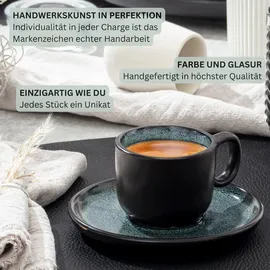 sänger Espressotassen Grün, Stein, 12-teilig, Rund, kratzfest, Kaffee - Tee, Tassen, Espressotassen