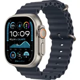 Apple Watch Ultra 2 GPS + Cellular 49 mm Titangehäuse natur, Ocean Armband marine