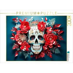 CALVENDO Puzzle Red Skull | 2000 Teile Lege-Größe 90x67cm Foto-Puzzle für glückliche Stunden