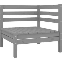 vidaXL Garten-Ecksofas 2 Stk. Grau Massivholz Kiefer