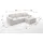 Fun Möbel Ecksofa Schlafsofa Sofa CONOR PREMIUM Kunstleder Soft Weiß Ottomane Links - Weiß