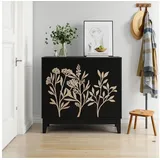 IDEASY Sideboard Vintage-Buffetschrank 80cm mit 2 Türen, verstellbar schwarz